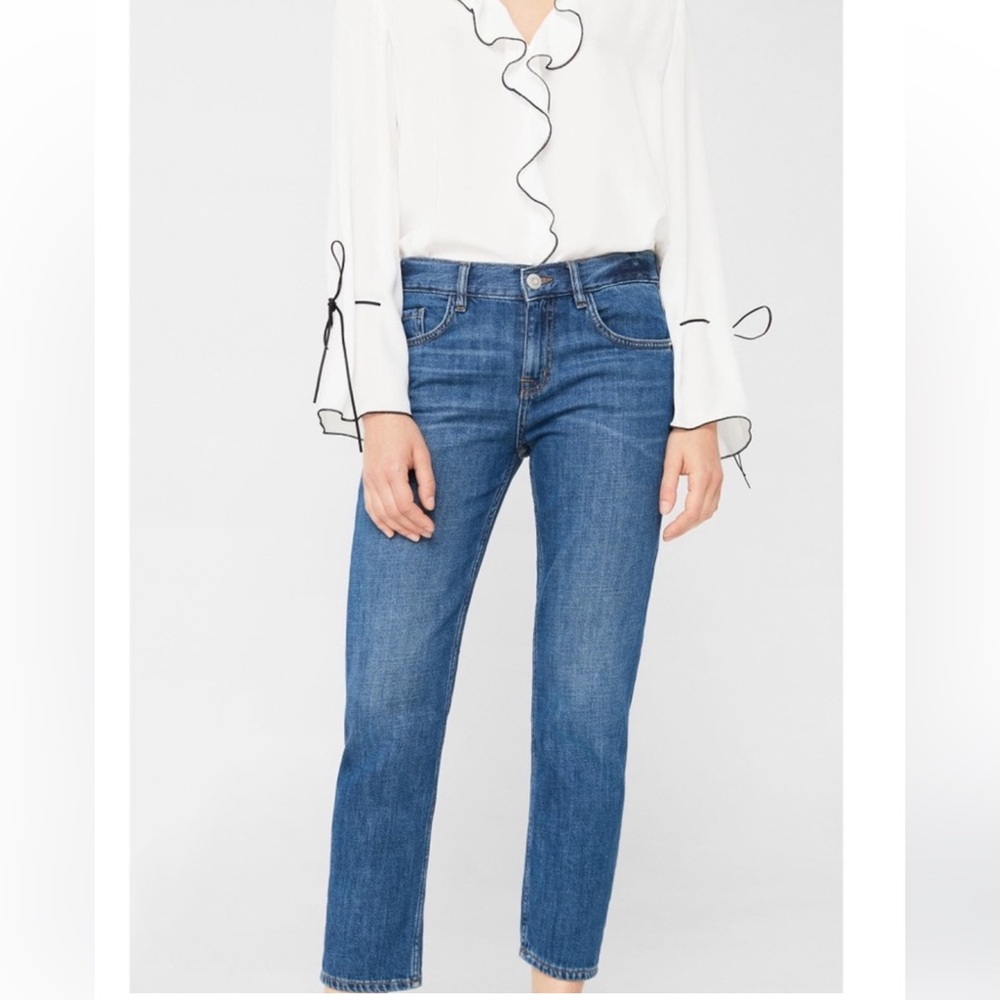 Mango Cigar Relaxed Fit Cropped Jeans Size 6.